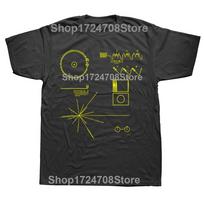 Voyager Golden Record T-Shirt Men Women Quantum Mechanics Physics Science Nerd Cotton Tee Shirt Round Neck T Shirt New Arrival 4XL black