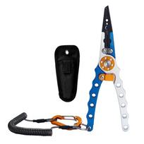 Durable Aluminum Fishing Pliers Multitool Hook Remover Braided Line Ring Tool Anti Slip Lightweight Fishing Tool black
