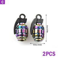 2pcs/set Chameleon Bike Presta Valve Cap MTB Wheel Rim Tyre Stem Air Valve Caps Bicycle Aluminium Pressure Valve Caps Dust Cover black