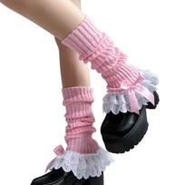 Lovely Leg Warmers for Girls Women Japanese Lolitas Leg Warmers Harajuku Leg Cover Stockings Knitted Leg Socks Gifts rožinė