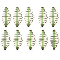 10pcs/lot Carp Fishing Spring Feeder Fishing Bait Cage for Carp Fishing Fresh water Inline Method Feeder 3 Sizes L žalia