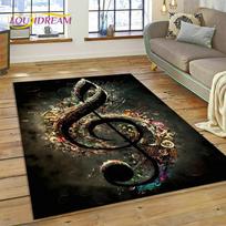 Spalvinga muzikinė nata Muzikos partitūra Animacinis kilimas-takelis Namų svetainei Miegamajam Sofai Prie durų Dekoras, Vaikų kilimėlis Neslystantis takelis 40x60cm brown