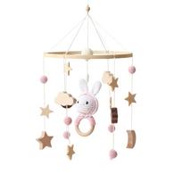 Kūdikio karuselė lovytei, lovos skambutis, muzikiniai barškučiai, žaislai, minkštas veltinis, animacinių filmukų gyvūnai, kūdikiams, lopšio karuselės, miško gyvūnai, lovytės žaislai balta