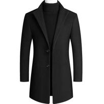 Žieminiai vyriški kašmyro lietpalčiai vilnos mišiniai ilgos striukės rudens šiltos striukės vyriški verslo atsitiktinio stiliaus lietpalčiai dydis 4XL M black