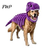 Naminių gyvūnų dinozauro kostiumas, skeleto kostiumas, Helovino šunų apranga, juokinga lengvai dėvima įranga, cosplay šunims, katėms, „Trick or Treat“ apranga, katė M violetinė