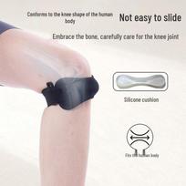Adjustable Silicone Knee Pad: Pressurizable Patella Strap for Running and Climbing. One Size [Single Piece] mėlyna