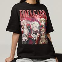 Unisex Fire Emblem Three Houses Edelgard Gaming Bootleg T-Shirt, Japanese Videogame Waifu Shirt L gray