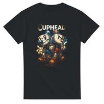 Cuphead Halftone Heavyweight Unisex Crewneck T shirt T-Shirt Mens Kids 120 black