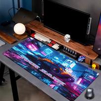 1PC Custom Name Cyberpunk Bulldozer Night Mouse pad, keyboard and mouse desk pad, for computer notebook  Birthday Gift For Any Room Or Office 30cmx60cm brown