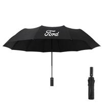 For Ford Focus Edge Mondeo Raptor Ranger Fusion Kuga Fiesta Explorer Puma F150 Car Automatic Folding Windproof Sunshade Umbrella black