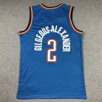 Vyriški krepšinio marškinėliai Oklahoma City Thunder Shai Gilgeous-Alexander 2 Siuvinėti komandinio sporto marškinėliai Medium gray