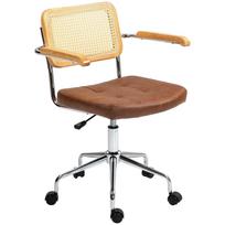 Office Chair Swivel Chair With Tilt Function Adjustable Height Rotating Seat 60L X 55.5D X 82 90H Cm Brown