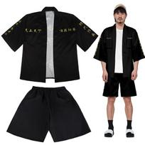 Tokyo Revengers Ryuguji Ken Kimono Paltai + Šortai Japonų Anime Cosplay Kostiumas Chalatas Apsiaustas Pižama Suaugusiems Berniukams Vyrams/moterims Viršutiniai Drabužiai Striukės Vasarai L black