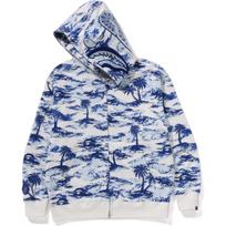 Bape Palm Tree Camo Relaxed Fit Shark Full Zip Hoodie 1L30-115-313 L gray