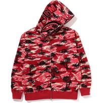 Bape Palm Tree Camo Relaxed Fit Shark Full Zip Hoodie 1L30-115-313 XL black