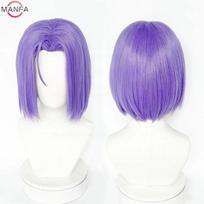 Kokybiška Rocket James Cosplay Perukas Trumpas Violetinis Atsparus Karščiui Sintetinis Plaukas Anime Role Žaidimų Perukai + Peruko Kepuraitė purple
