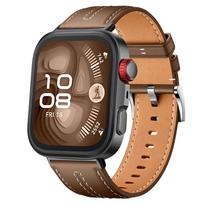Leather Watch Strap Compatible with Huawei Watch Fit 3 / Fit 4 / Fit 4 Pro / Fit 5 / Fit 5 Pro - Replacement Wristband Brown beige