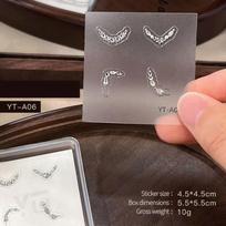 Adhesive Backing Nail Charm Art Stickers Crystal Pointed Bottom Zircon Nail Decoration  DIY Nail YTA06 gray
