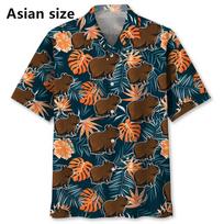 Juokinga Miela Kapibara Traukiančioji Havajų Marškiniai Vyrams 3D Spausdinimo Trumpomis Rankovėmis Mygtukais Paplūdimio Marškiniai Vasaros Vyriški Aloha Marškiniai Streetwear XL black