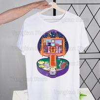 Polly Pocket Harajuku  Unisex's Tshirt Printed Unisex Short Sleeve T Shirt Casual T-shirt Male Streetwear Tops Shirt 2XL white