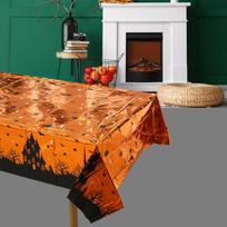 Tablecloth Eco-friendly No Odor Pumpkin Print Disposable Table Cover Halloween Party Decoration AVE white