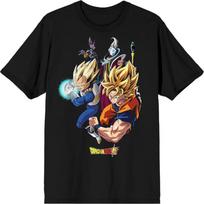 Dragon Ball Super Character Men's Black Crew Neck T-Shirt S juoda