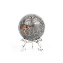 Cross-border Natural Crystal Ball with Multi-Gem Raw Stone Polished for Home Office Feng Shui Decor. 4-5cm gray