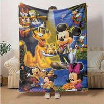 1 vnt., Disney Mikės Pūkuotuko ir draugų Kalėdų šventinė antklodė, minkštas pledas namų dekoravimui, sofos užvalkalas, lauko naudojimui, kelionėms 130cmx150cm gray
