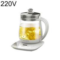 Health Pot Multi-Functional Flower Teapot Glass Stew Tea Pot 1.5L Portable Mini Multi Cooker Tea Dessert Cooker 220V Jiuyang 220V&UK white