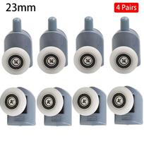 4 poros tvirtinimo detalių dušo durų ratukai 23 mm 25 mm stumdomų durų skriemulys patvarūs bėgelių ratukai 4Pairs 23mm