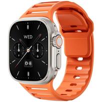 Silicone Strap compatible for Apple watch Ultra 3 2 1 49mm 46mm 45mm 44mm 42mm for iwatch Series 11 10 9 8 7 6 SE 5 4 3 2 1 44mm 45mm 46mm 49mm oranžinė