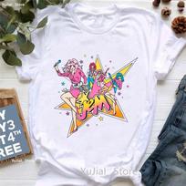 Retro 80s Jem Jem And The Holograms Women T Shirt Summer Fashion Tops Tee Tshirt Harajuku Shirt 4XL white