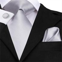 Hi-Tie Prabangus Sidabrinis Naujoviškas Vyriškas Kaklaraištis Gravata Vestuvinis Kaklaraištis Vyrams Servetėlė Manžetės Segtukų Rinkinys Madingas Dizainas Verslo Dropshipping gray