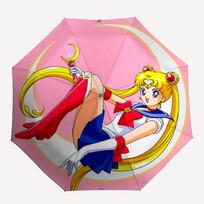 1 vnt. 'Sailor Moon' automatiškai atidaromas/uždaromas sulankstomas skėtis, atsparus vėjui su 8 šonkauliais, lengvas kelioninis skėtis moterims/vyrams,a0902071 red