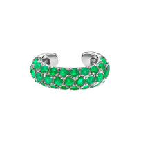 KEYOUNUO 1Pcs Gold Silver Filled Ear Cuffs Earrings For Women Pearl Zircon Fake Piercing Golden Clip Earring Jewelry green