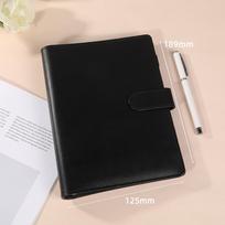 A6 PU Leather Macaron Color Binder Notebook: Refillable Budget & Journal Book A6 Zipper Pouch - 10 Inner Pages beige