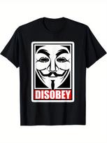 Disobey Anonymous Revolution Men'S T-Shirt - 100% Cotton Lightweight 180G, Bold XXXXL black