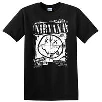 Smiley Face Nirvana Graphic T Shirt Vintage Look Music Fan Tee XL gray