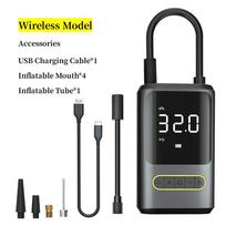 Car Air Pump Portable Air Compressor Mini Self Propelled Electric Tire Pump Handheld Wireless Digital Display Pump Wireless Model black