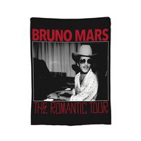 Vintage Bruno Mars The Romantic Tour Knitted Blanket Fuzzy Throw Blanket Bed Sofa Personalised Lightweight Bedsprea, Size: 75*100cm, Weight: 280 GSM