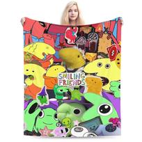 glep šypsantis draugai Dovanų pledas vyrams, moterims Šiltas, jaukus, purus Mesti pledai lovai 50x60 colių Įvairių dydžių 75cmx90cm yellow
