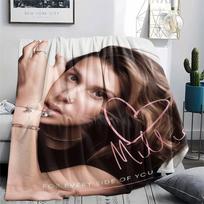 Millie Bobby Brown Printed Flannel Blanket, soft throw for bedroom sofa, washable, fan merchandise, great gift. 80cmx120cm gray