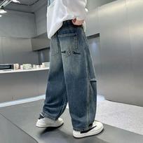 Boys Fashion Casual Denim Jeans For Big Kids Autumn 150cm pilka