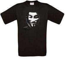 Anonymous Guy Fawkes Occupy V Like Vendetta T-Shirt L black