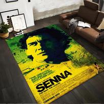 F1 legendary driver Ayrton Senna printed non-slip carpet, suitable for living room and bedroom sofa use 100x120cm( 39x47in ) yellow