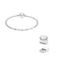 Pandora 925 Sterling Silver Bangles Women's Silver 590009C01 17-Original Box And Original Bag white