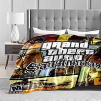 GTA San Andreas Žaidimo meno Antklodė visų sezonų antklodė pietų pertraukos uždangalas dovana 80cm x 120cm white
