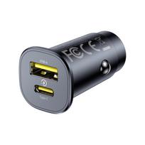 Baseus 30W Car Charger Fast Charging Dual Port USB Type-C PD QC FCP AFC For iPhone 16 15 Samsung S24 S25 Xiaomi Huawei Tablet