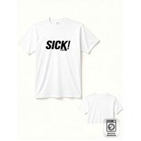 Men'S Bike Stunt T-Shirt With Fabio Wibmer & Danny Macaskill Design - Bold 'SICK' Mountain Biking Print, Loose Fit Short Sleeve Shirt, Durable Casual XL balta