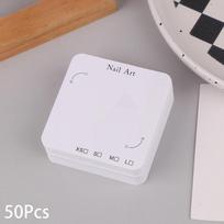50Pcs Press-On Nail Packaging Display Swatch Card Simple Style False Nail Design Manicure Sample Display Salon A1 white